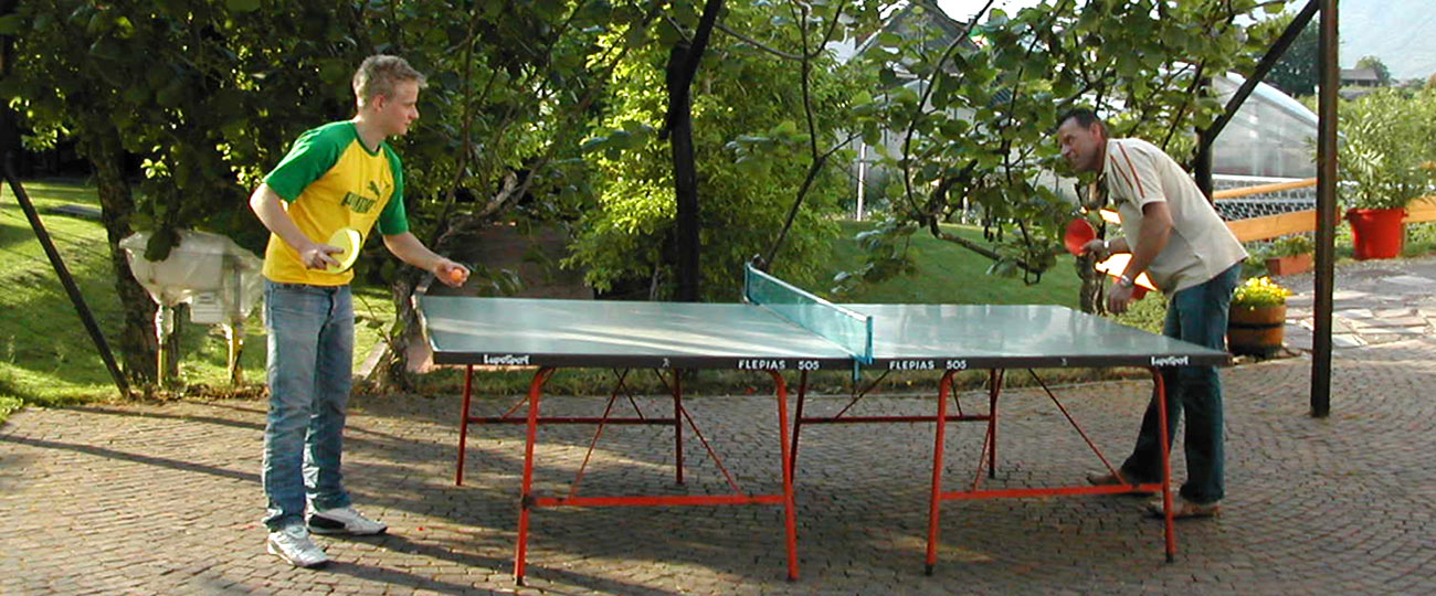 Ospiti dell'Hotel Traubenheim mentre giocano a ping pong