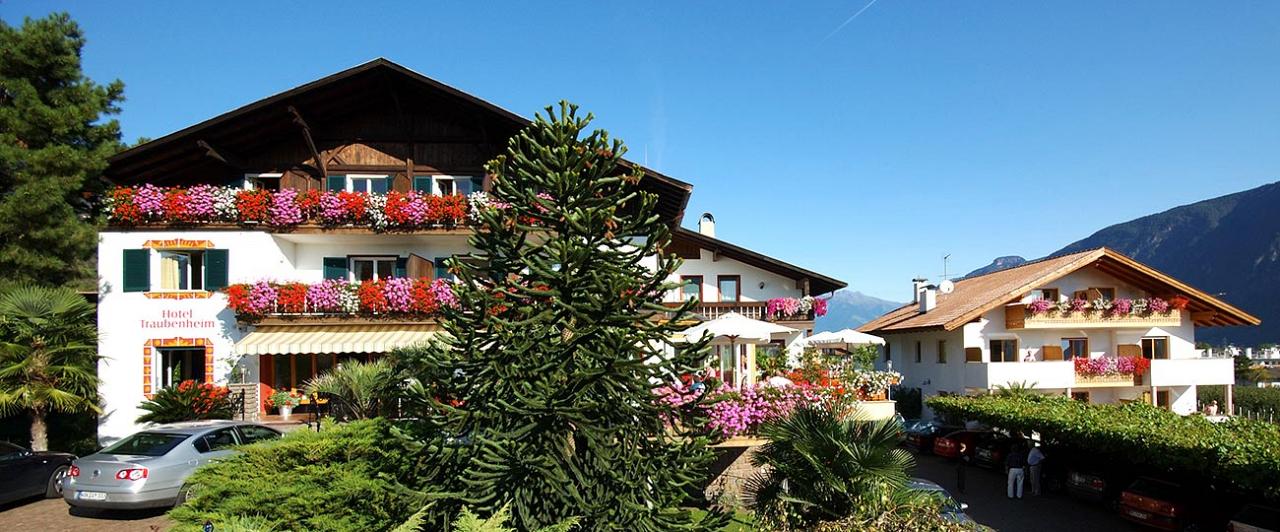 Vista dell'Hotel e Residence Traubenheim di Nalles